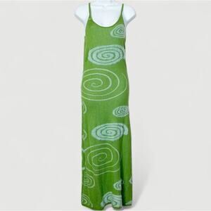 House of Sunny The Galaxy Hockney Knit Midi Slip Cut Out Dress Grass Green US 4